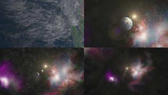 飞跃银河系宇宙空间探索穿越地球太空高清在线视频素材下载