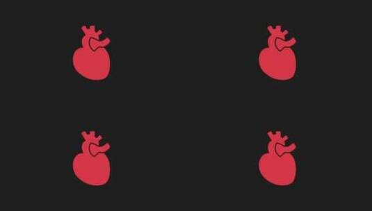 红色的心脏跳动卡通动画高清在线视频素材下载