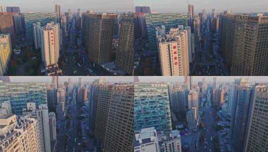 西安城市建筑 唐延路大都荟城市建筑群高清在线视频素材下载
