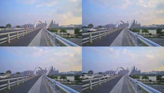 广西南宁大桥城市风光建筑延时高清在线视频素材下载