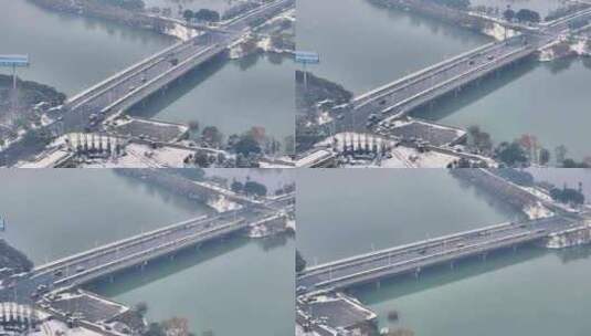 航拍大桥河流高清在线视频素材下载