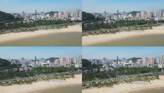 广东珠海海天公园沙滩航拍【4K60】高清在线视频素材下载