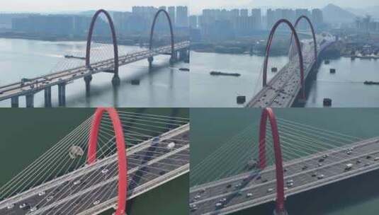 杭州航拍-杭州复兴大桥高清在线视频素材下载