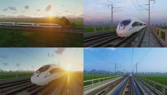 中国高铁动车和谐号复兴号高清在线视频素材下载