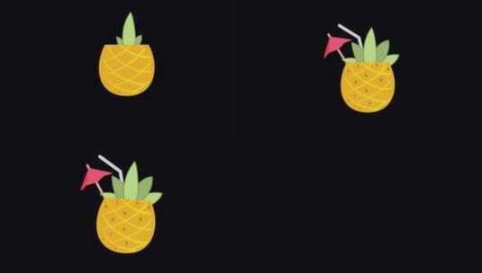 动画菠萝汁|与阿尔法高清在线视频素材下载
