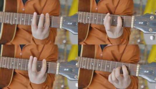 歌手弹吉他画面高清在线视频素材下载