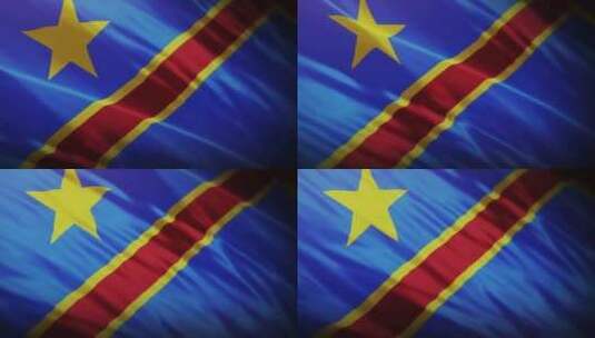 刚果民主共和国国旗挥舞-4K高清在线视频素材下载