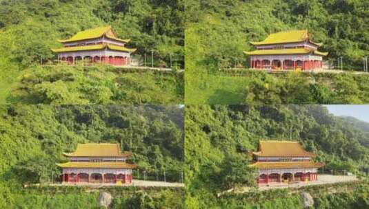 大山寺庙航拍高清在线视频素材下载