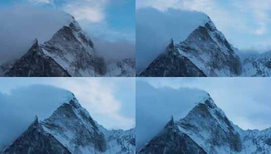 4k风景雪山渐渐露出全貌延时高清在线视频素材下载