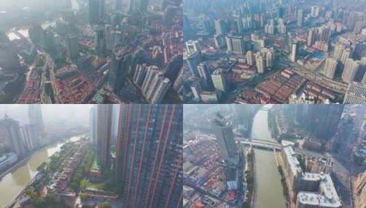 上海虹口区航拍大景全景城市风景风光高清在线视频素材下载