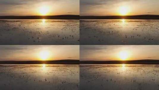 呼伦贝尔草原夕阳美景高清在线视频素材下载