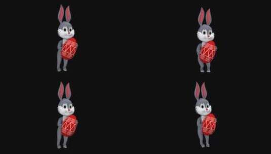 兔子与复活节彩蛋包高清在线视频素材下载