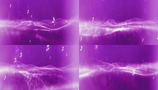 唯美梦幻紫色波纹音符背景高清在线视频素材下载