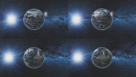 从地球和月球上的太空看日出高清在线视频素材下载