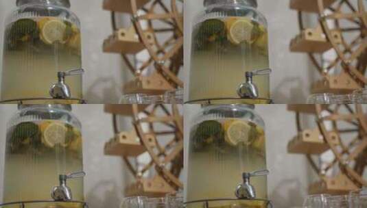 柠檬叶茶大透明茶罐高清在线视频素材下载