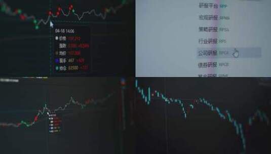 炒股 K线 股市基金 债券 特写镜头高清在线视频素材下载