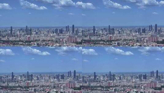 中国辽宁沈阳北陵公园生态城市摩天大楼高清在线视频素材下载