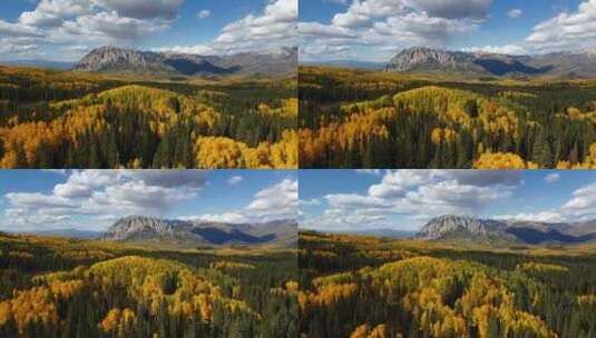 4K- 秋季的大自然山脉高清在线视频素材下载