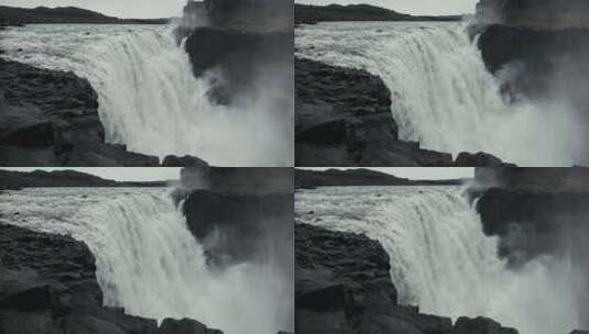 冰岛，柯克朱费尔，瀑布，大自然高清在线视频素材下载