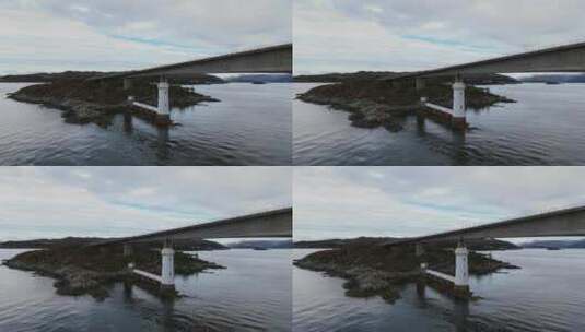 艾林班灯塔，山，桥，河高清在线视频素材下载
