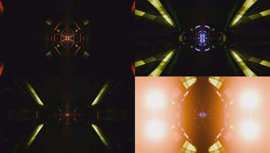 用于VJ动画的无限3D几何隧道的无缝循环高清在线视频素材下载