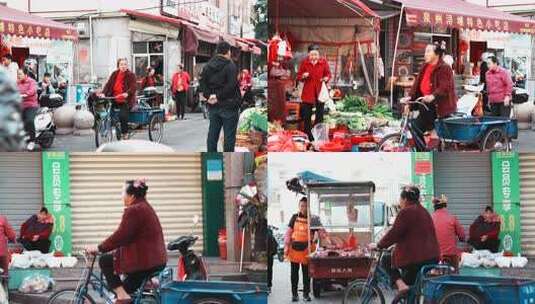 泉州蟳埔人文生活农村街头菜市场市井烟火气高清在线视频素材下载