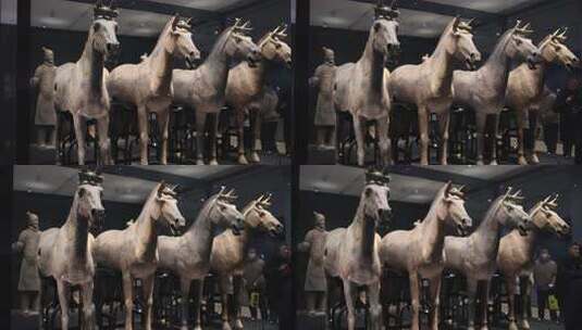 秦始皇兵马俑马高清在线视频素材下载