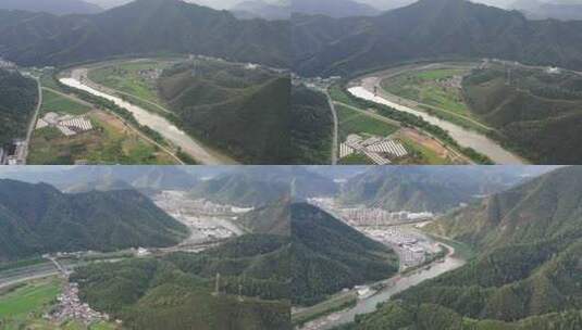 池州秋浦河风光航拍素材高清在线视频素材下载