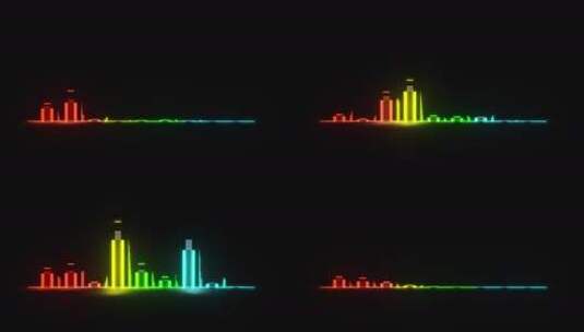 动感音乐波形图形均衡器LED背景高清在线视频素材下载