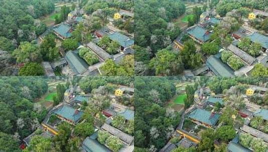 浙江台州国清寺天台山寺庙航拍高清在线视频素材下载