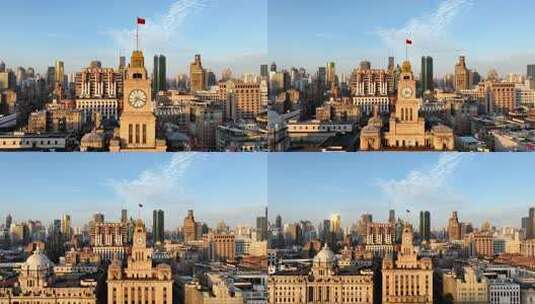 上海外滩海关大楼全景高清在线视频素材下载