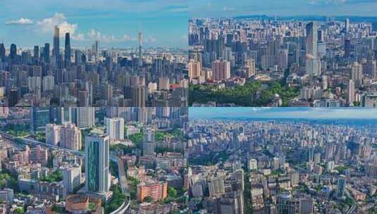 航拍中焦广州越秀天河区高楼大夏高清在线视频素材下载