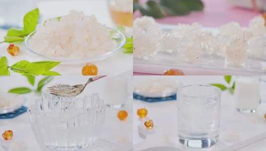 拉丝雪燕天然桃胶美容养颜补品滋补高清在线视频素材下载