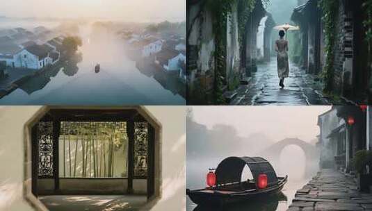 江南水乡苏州古镇乌镇意境风景-合集高清在线视频素材下载