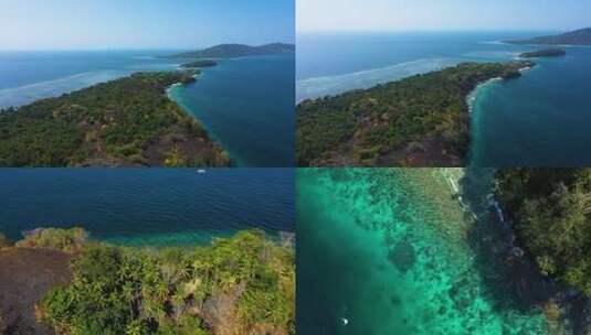 印度尼西亚美娜多海岛城市风光航拍大片高清在线视频素材下载