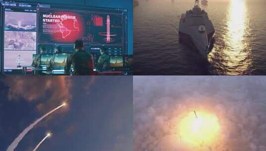 现代化战争海战领空战机军舰导弹信息化高清在线视频素材下载