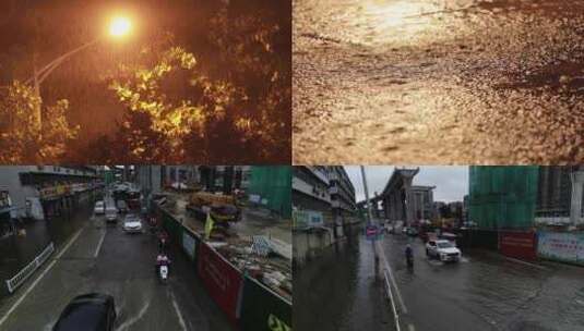 雨天玻璃空景航拍道路4k高清在线视频素材下载