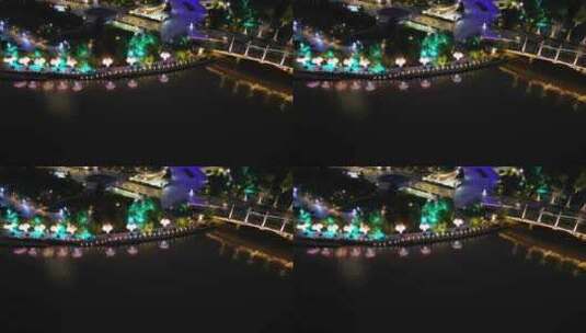 杭州大厦运河夕阳无人机素材高清在线视频素材下载