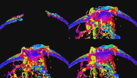 多色油漆飞溅碰撞V1高清在线视频素材下载