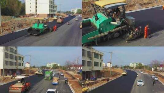 乡道施工铺路高清在线视频素材下载