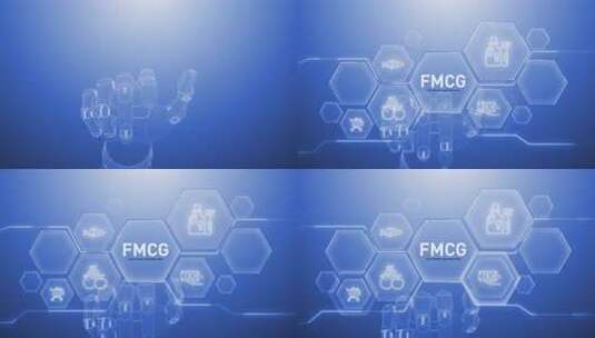 Fmcg手部触摸、数字化转型、科学与人工高清在线视频素材下载