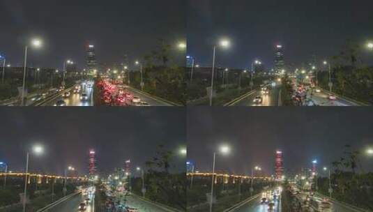 江西南昌城市夜景交通延时高清在线视频素材下载