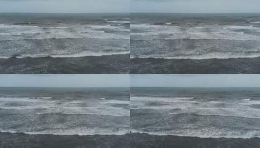 多云天气海洋中的海浪高清在线视频素材下载