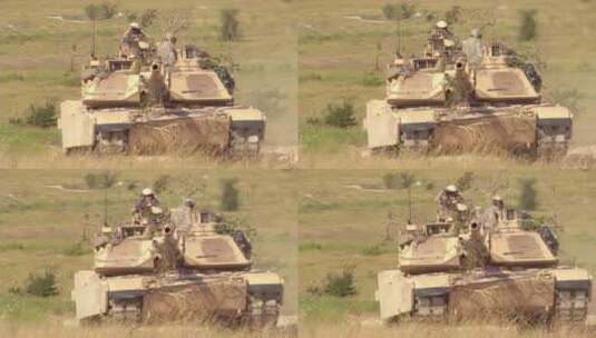 坦克在战场上前进高清在线视频素材下载