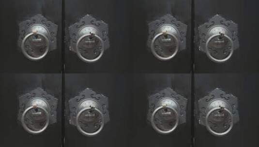 古代木门门锁4K高清在线视频素材下载