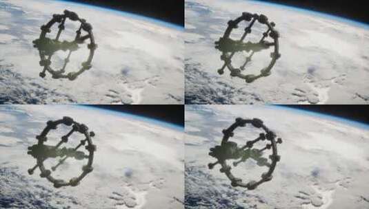 国际空间站正在绕地球运行高清在线视频素材下载