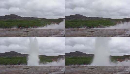 冰岛著名的喷泉喷发高清在线视频素材下载