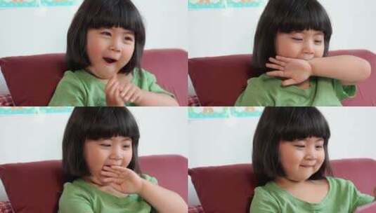 一个人读书的中国女童高清在线视频素材下载