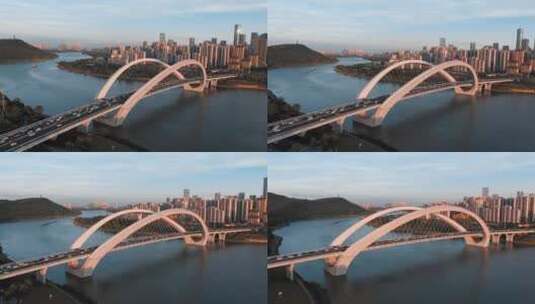 南宁大桥航拍高清在线视频素材下载