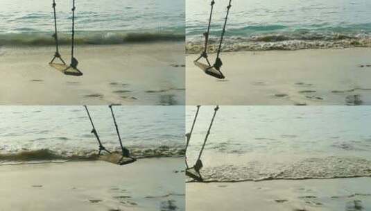 绳子在沙滩上摇摆高清在线视频素材下载